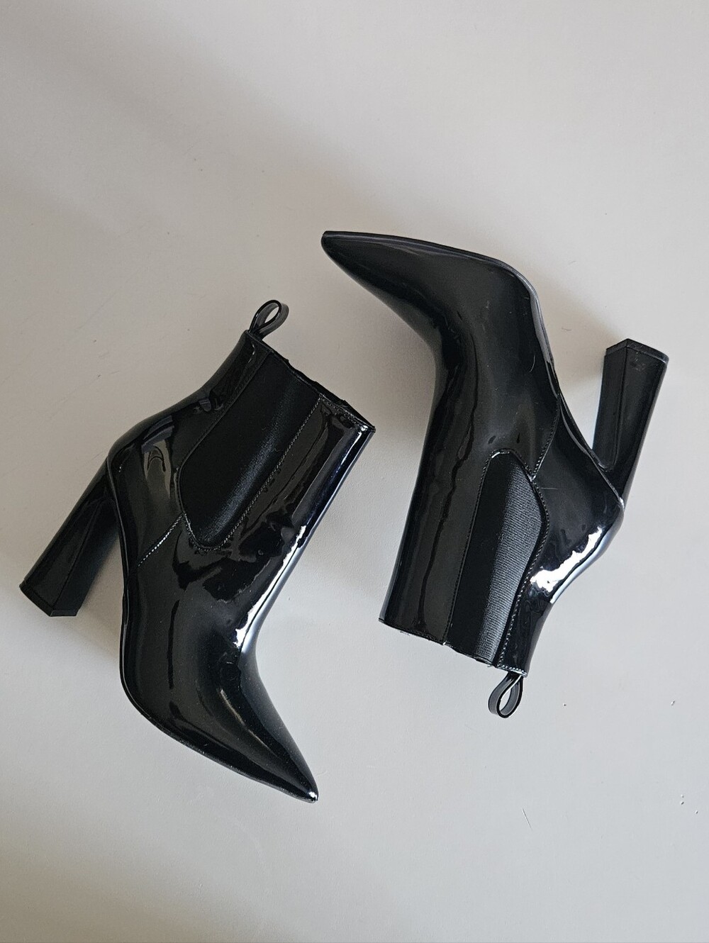 Rouge Helium Patent Leather Ankle Boots